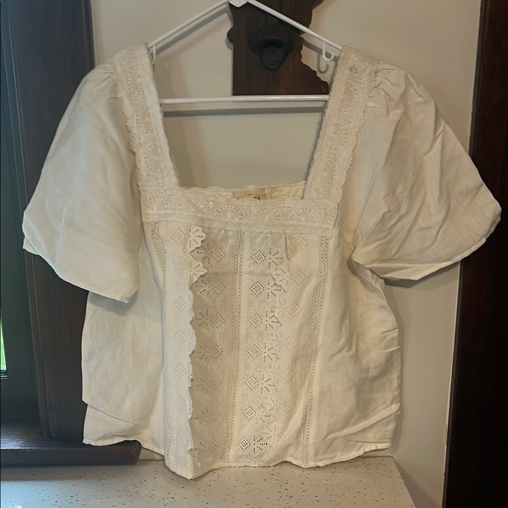 Elegant Cream Lace Women's Top